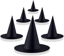 6 Pcs Halloween Witch Hat Black Witch Hats Hanging Decor for Yard Porch