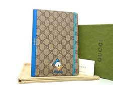 Gucci Disney Donald Duck GG Supreme PVC Notebook Brown Blue New Unused 15.5x22cm