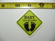 CAUTION DANGER BABY ON BOARD SMALL STICKER DECAL FUN LITTLE SIGNS FUNNY