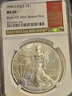 1996 American Silver Eagle Coin - NGC MS69 The Official Red Book #154