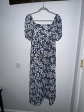 Blue Floral Woman  s Dress