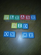 42 LOT OF Wooden Alphabet Blocks For Kids Blocks Total - 1 1/8  Preowned