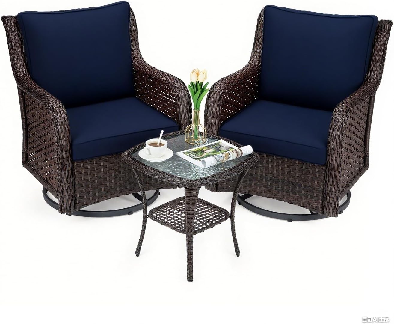 S With Table, 3pcs Outdoor Bistro Set