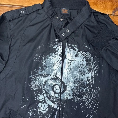 Vtg Nightmare Before Christmas Bomber Jacket Adult XL Black Jack Skellington SEE - product listing photo