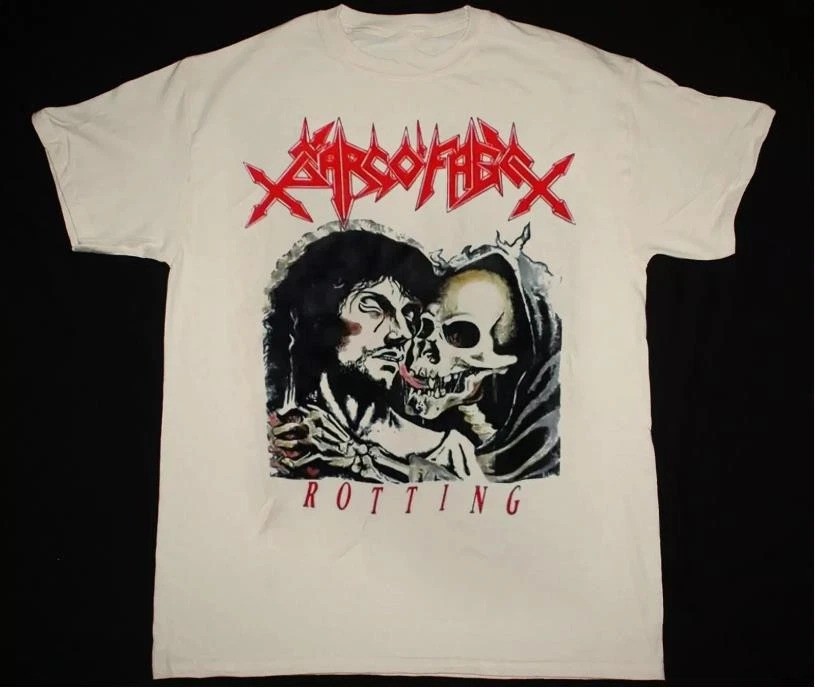Vtg Sarcofago Band Rotting Heavy Cotton White S-5XL Unisex Shirt