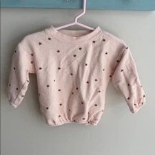 Rylee + Cru Blush sweatshirt with stars size 3-6 months