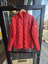 Patagonia Red Full Zip Quilted Mid-Length Puffer Jacket Men's XL