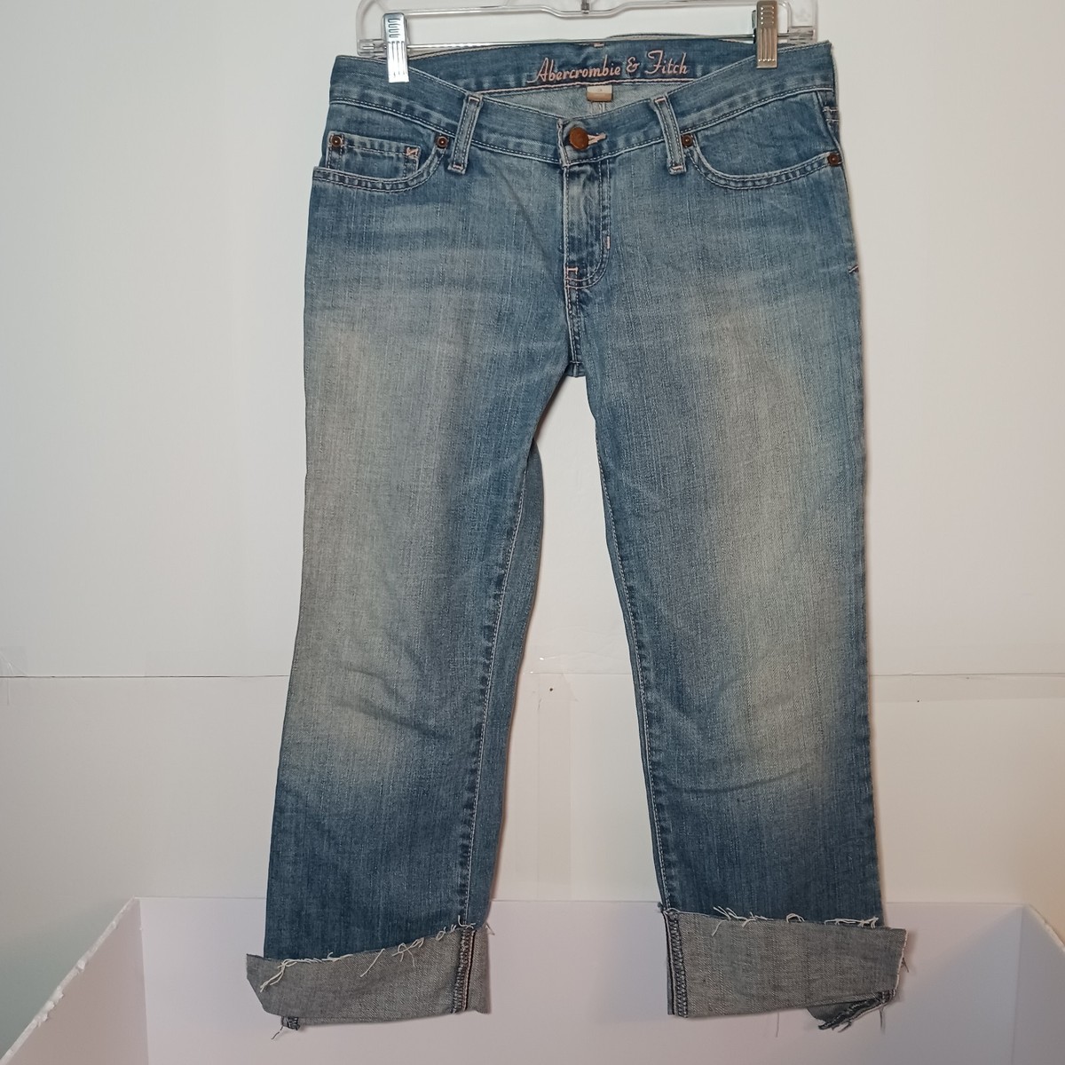 Y2K Abercrombie & Fitch Womens Slim Fit Capri Jeans Size 2 Blue 