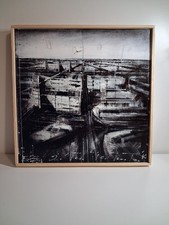 Guaitamacchi tela riportata su tavola metropolitano  + autentica cm 30X30 Milano