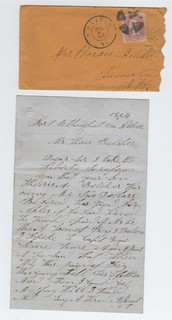 CIVIL WAR LETTER Soldier Asks Parents of Dead 13th NH Soldier to Pay for Loan!
