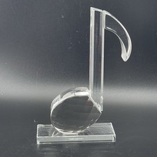 Musical Note Oleg Cassini Crystal Glass Faceted Desk Accessory Paperweight