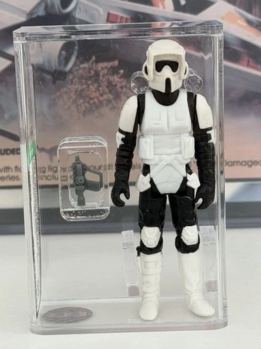 1983 Vintage Kenner Star Wars Biker Scout AFA 80 Archival Case Looks Great