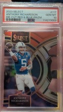 2023 Panini Select - Premier Level Anthony Richardson Red & Blue Prizm Die-Cut