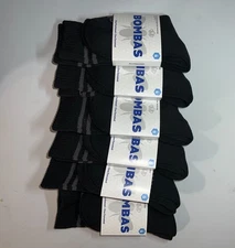 BOMBAS 6 PACK Men/women Calf Socks Black Small
