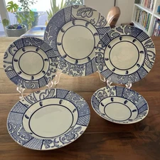 Vintage Habitat Blueprint 5 Piece Place Setting