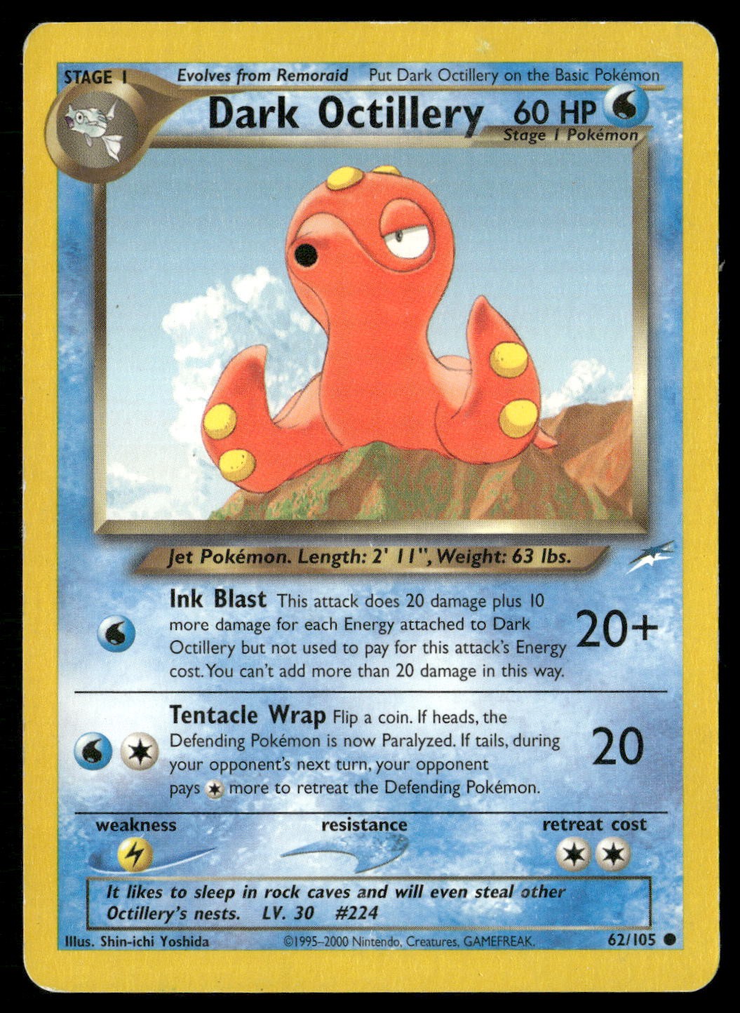 Dark Octillery 62/105 Common Neo Destiny Pokemon Heavily Played
