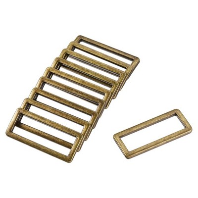 Metal Rectangle Ring Buckles 39x12.5mm for Bags Belts Tanned 10pcs