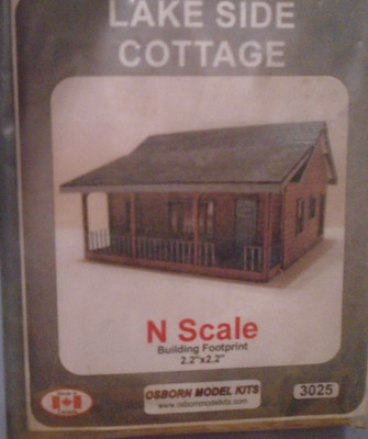 Osborne Models #3025  N SCALE LAKESIDE COTTAGE LASER CUT KIT NEW IN PACKAGE