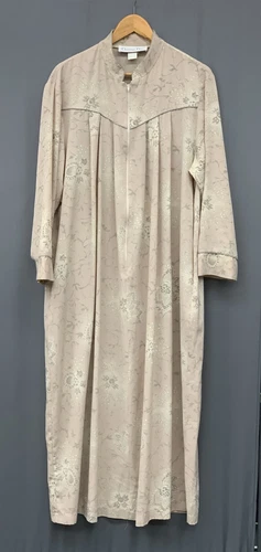 Vintage Christian Dior accappatoio caftano 1 2 zip abito da salotto casacca rosa marrone floreale