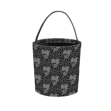 Halloween Boo Basket，Trick Or Treat Bucket - Collapsible Reusable Skull Ghost...