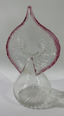 Vintage Glas Solifleur Orchideen Vase Form Flamingo Anthurie Blüte Retro Deko