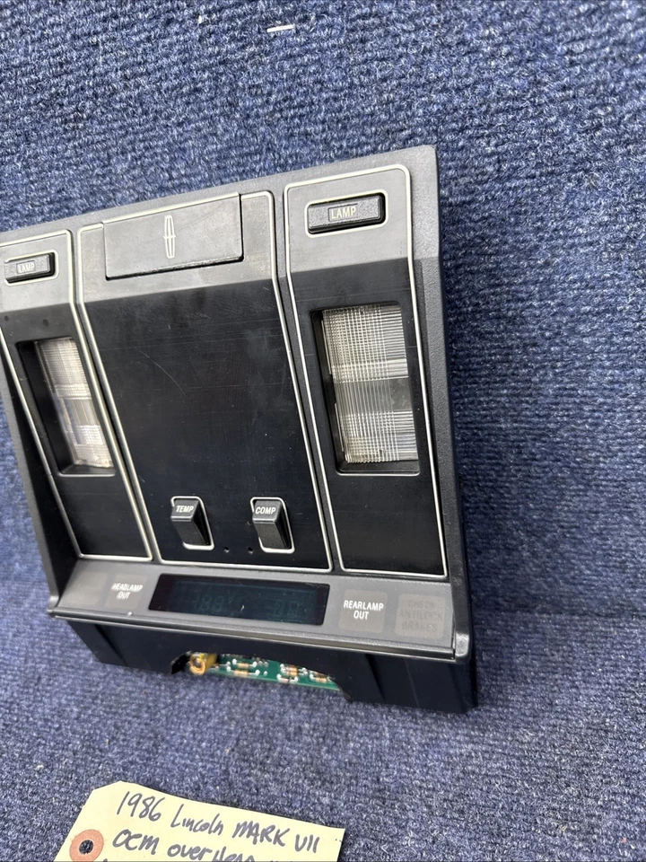 1984-1992 LINCOLN MARK VII Overhead Map Light Compass Roof Some Console Black - Image 4 of 4