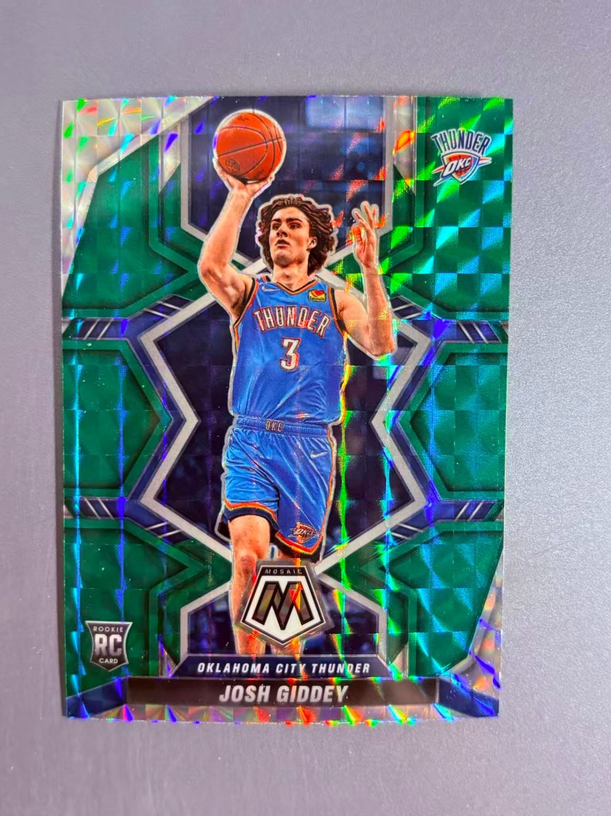 Josh Giddey 2021-22 Panini Mosaic Green Prizm RC #210
