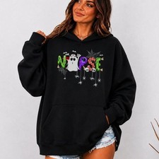 Nurse Boo Hoodie, Halloween Costume, Spooky Nurse Print