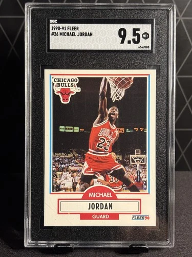 1990-91 Fleer Michael Jordan #26 Black Line Yellow Dot error card SGC 9.5