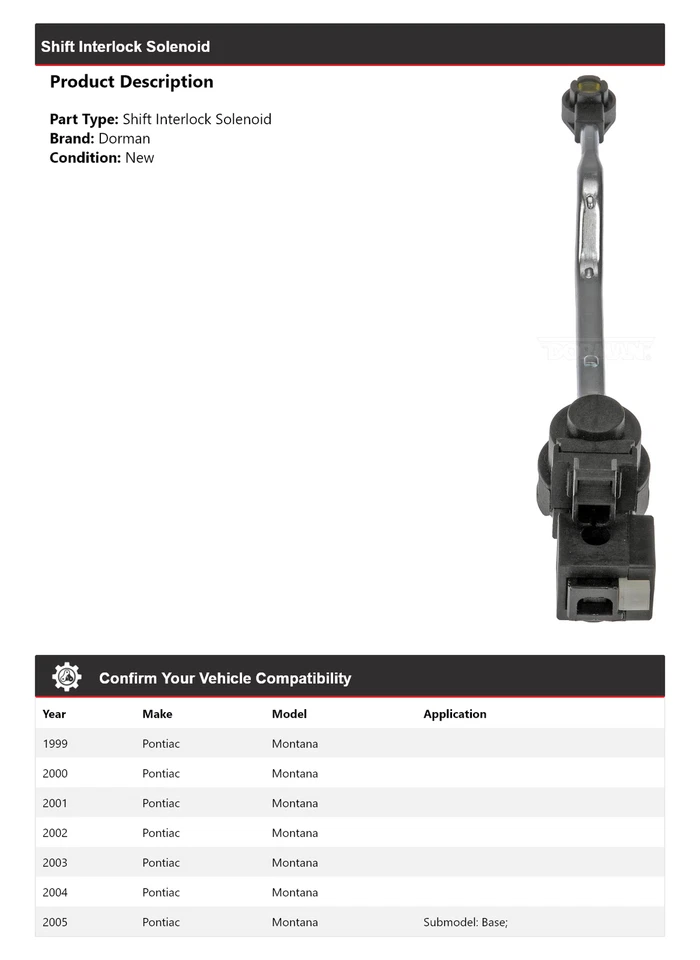 Solenoide de bloqueo de cambio para Pontiac Montana Dorman 1999-2005 2000 2001 2002 Foto 2 de 4