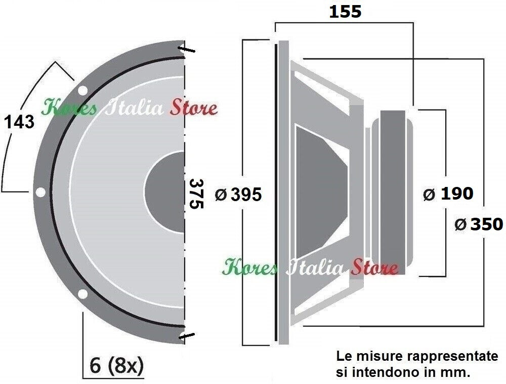 COPPIA WOOFER PROFESSIONALI 800w 15" Pollici 38 CM 4 OHM Art Cps154 - Foto 4