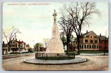 Haverhill Massachusetts~Panorama Soldiers Monument~Vintage Postcard