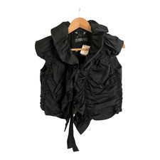 Max Mara Cotton Sleeveless Ruched Cropped Evening Jacket Black Bnwt Uk Size M/l