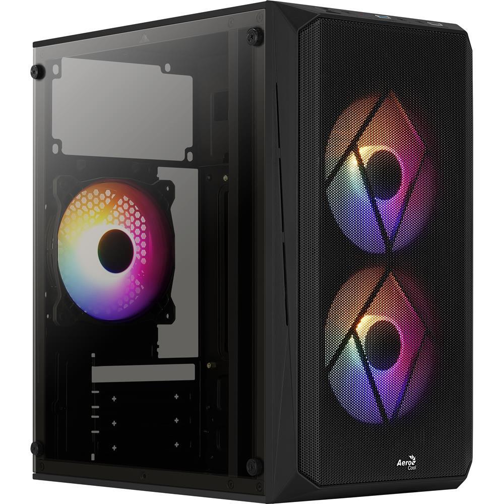 Aerocool CS-107 v2 Micro-ATX PC-Gehuse 3 RGB Люфтер Зайтенфенстер черный 6990₽