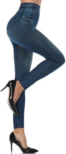 Denim Look Yoga Pants Stretchy Jea | eBay