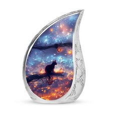 Starlit Whimsy Cat Tiny Urn - TearUrn For Human Ashes - Urn For Ashes Adult Male