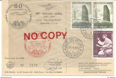 Vatican Amendola 1.7.1993 Airport Ten. Luigi Rovelli 60th Air Brigade School