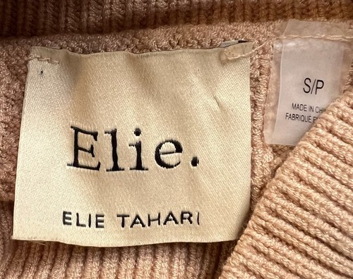 Elie Tahari Women's Size SMALL Sleeveless Top Cable Knit Mock Neck Brown Tan NWT - Picture 3 of 21
