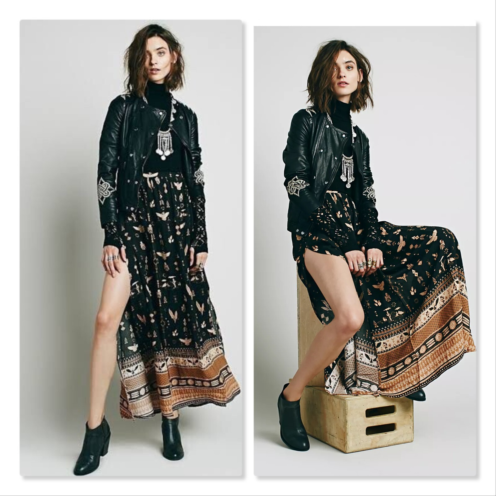 SPELL Womens Size S or 8 / US 4 Phoenix Mustang Boho Maxi Split Skirt - RARE