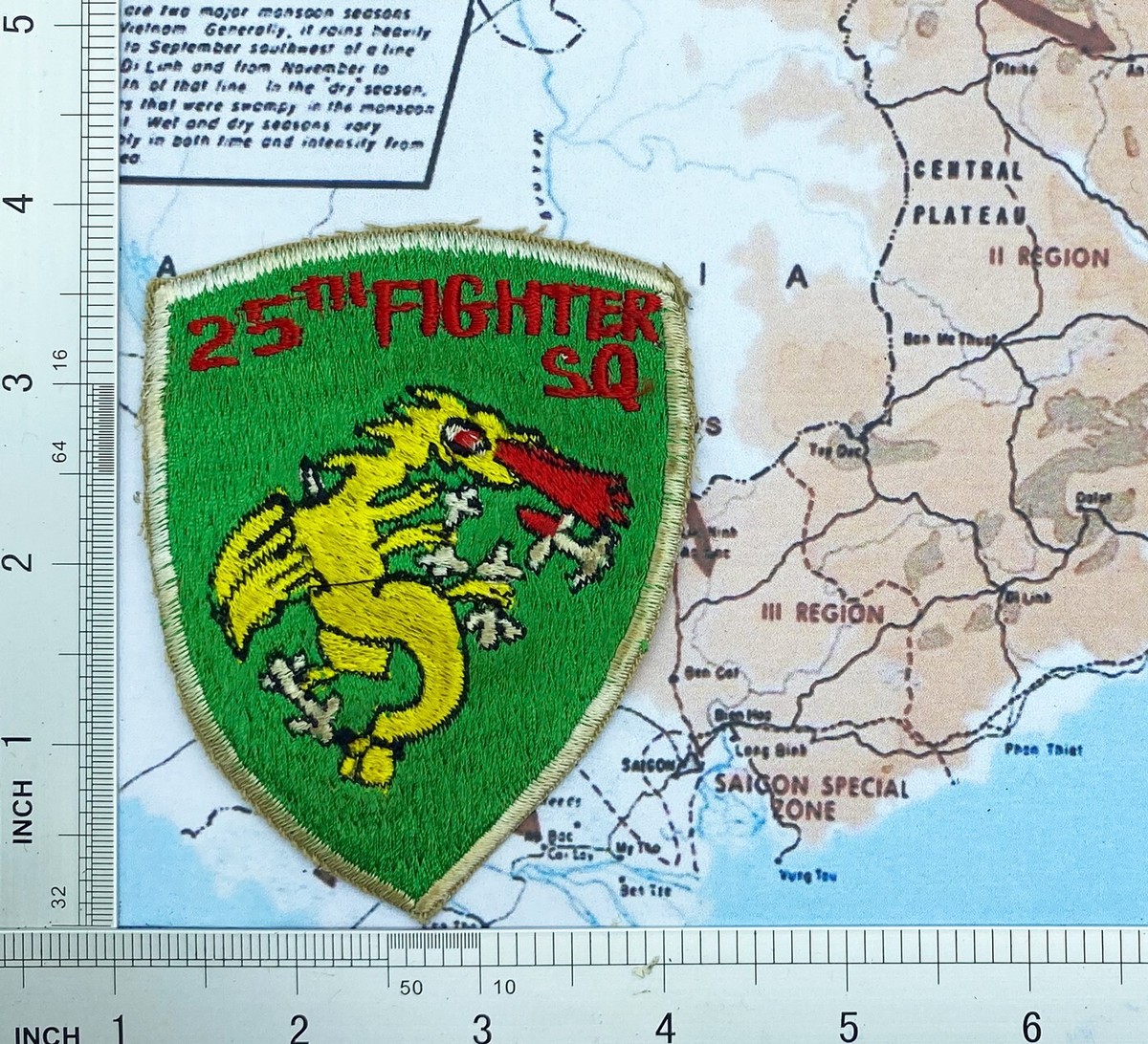 Patch , USAF , 25th FIGHTER SQUADRON , ASSAM'S DRAGONS