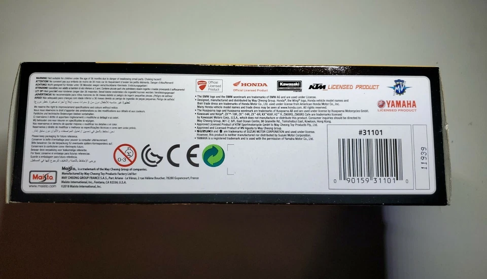 New Maisto Motorcycles Honda Black CBR 1000RR 1/12 Die-Cast Metal USA SHIPS FREE - Image 2 of 4