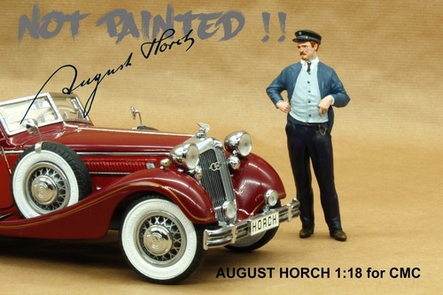 Figurine 1/18 August Horch - Résine Brute à Peindre - Pour Minichamps Norev CMC - Collection
