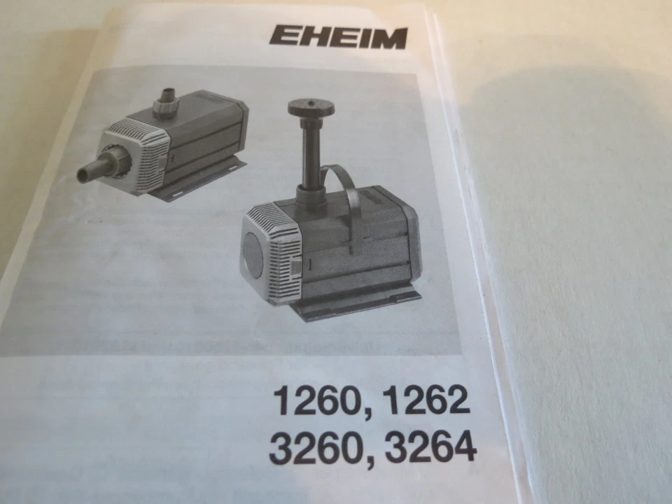 EHEIM 1260/1262/3260/3264 Universal Water Pump Owner's Manual & Parts Guide-Nice - Image 2 of 4