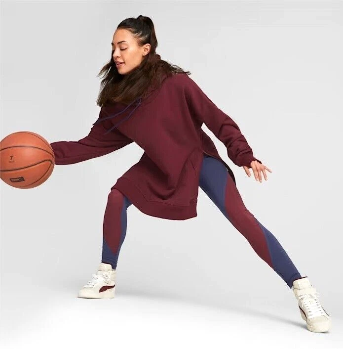 NUEVO CON ETIQUETAS XL PUMA X June Ambrose Para mujeres Harris Sudadera con Capucha Baloncesto Prendas exteriores Vino $150 Foto 2 de 4