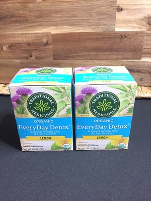 2 Pack-  Traditional Medicinals Lemon Everyday Detox Herbal Tea Bags (2 Boxes)