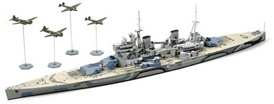 TAMIYA 1/700 HMS Prince of Wales Battleship Battle of Maya Waterline TAM31615