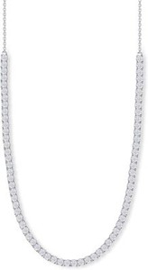 Authentic 1Ct Round Lab Grown Diamond Dainty Choker Necklace 18" In 925 Sterling Silver