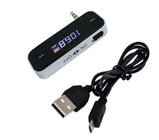3.5mm FM CAR RADIO WIRELESS MUSIC TRANSMITTER FOR CELL PHONE iPOD