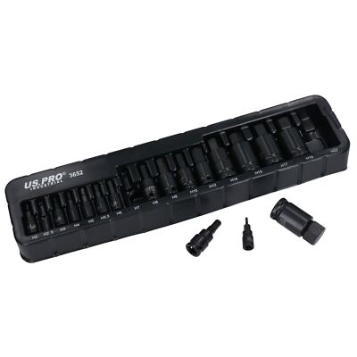 Metric Impact Allen Hex Key Shallow Sockets 2mm – 22mm 17pc Mixed Drive ...