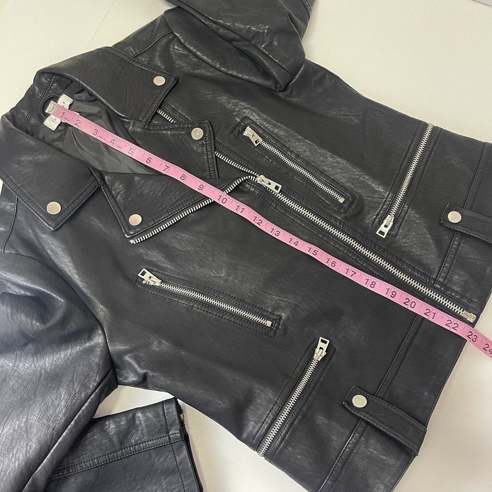 Moto Jacket Womens 8 Black Faux Leather NWOT NEW eBay
